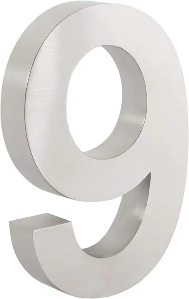 Edelstahl Hausnummer „9“